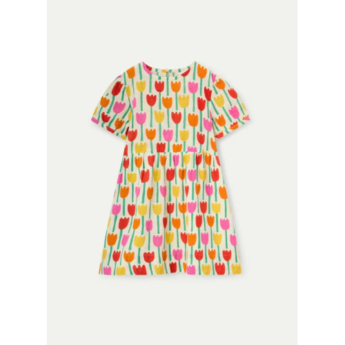 Φόρεμα Κοντομάνικο Λινό με Τουλίπες 61M/43403