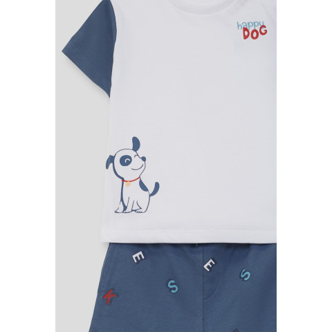 Σετ 2τμχ με σόρτς Σκυλάκι "Happy Dog" Μπλε 264001