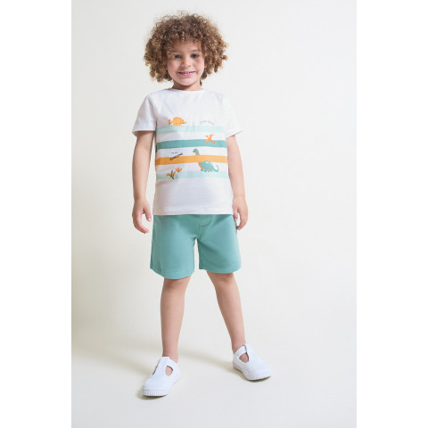 Σετ 2τμχ με σόρτς Δεινόσαυροι "Cute Dinos" Μέντα 264054