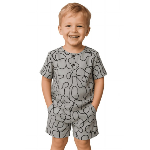 Σετ 2τμχ κοντομάνικο με σορτς Γκρι 6761/6763