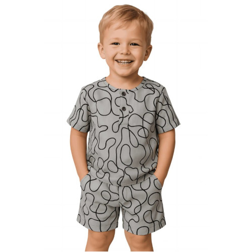 Σετ 2τμχ κοντομάνικο με σορτς Γκρι 6761/6763
