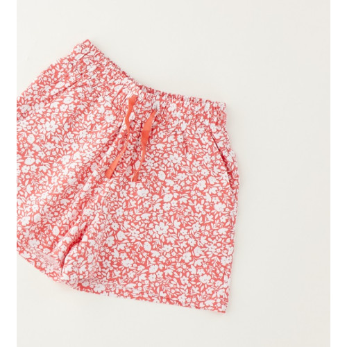 Σορτς Floral με κορδόνι Κοραλλί 4G554/G0