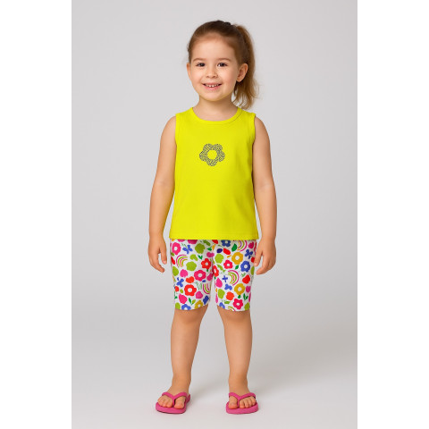 Σετ αμάνικο με στρας και κολάν floral Κίτρινο 22640039