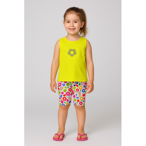 Σετ αμάνικο με στρας και κολάν floral Κίτρινο 22640039