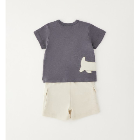 Βρεφικό σετ 2τμχ με σκυλάκι Ανθρακί-Μπεζ 4G150/00