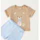 Βρεφικό σετ 2τμχ με αρκουδάκι Μπεζ-Γαλάζιο 4G152/00