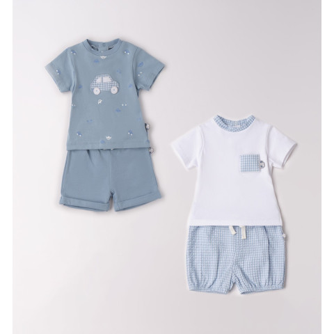 Βρεφικό Σετ 4 τεμαχίων / Γαλάζιο-Λευκό 4G057/00