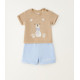 Βρεφικό σετ 2τμχ με αρκουδάκι Μπεζ-Γαλάζιο 4G152/00