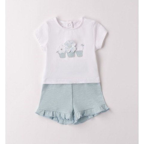 Βρεφικό Σετ 2 τεμαχίων / Γαλάζιο-Λευκό 4G208/00