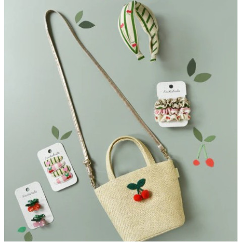 Τσάντα Crochet Cherry Basket Bag