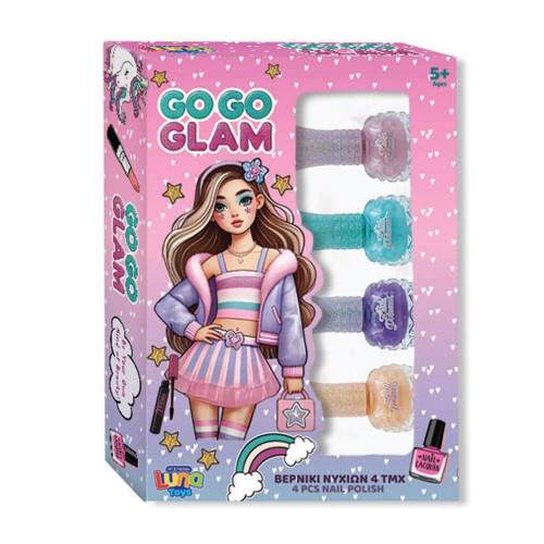 Βερνίκια Νυχιών Σετ Go Go Glam Luna Toys 4τμχ. 20,3x4x14 εκ.