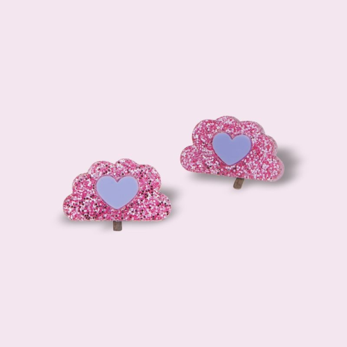 Κλιπ Σκουλαρίκια με Glitter Σύννεφα